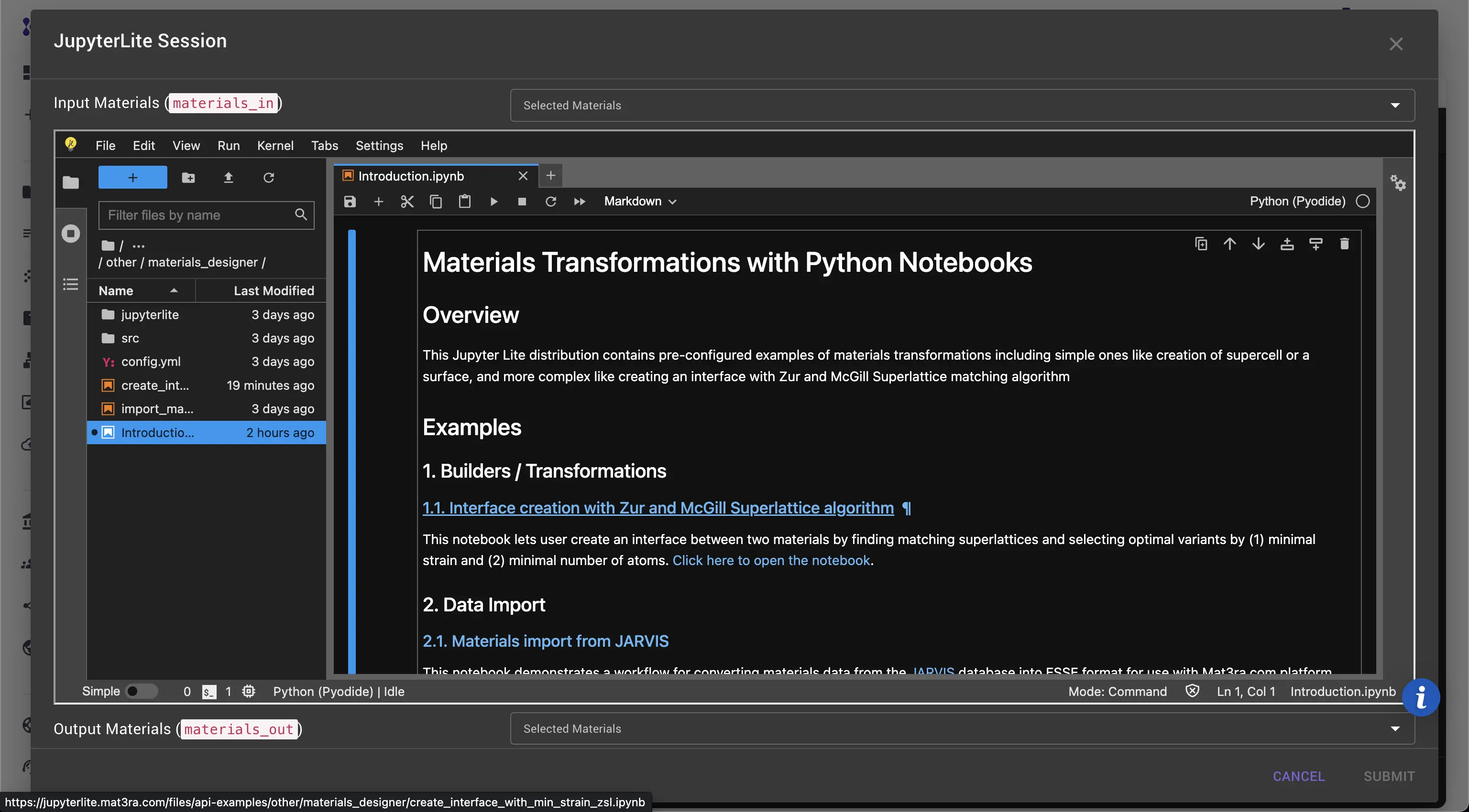 Open Example Notebook